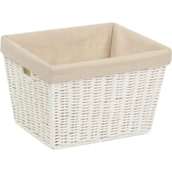 Honey-Can-Do Parchment Cord Basket With Liner White 8H X 12W X 10"L 3 Honey-Can-Do Parchment Cord Basket With Liner White 8H X 12W X 10"L
