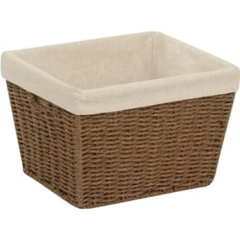 Honey-Can-Do Parchment Cord Basket With Liner Brown 8H X 12W X 10"L 3 Honey-Can-Do Parchment Cord Basket With Liner Brown 8H X 12W X 10"L