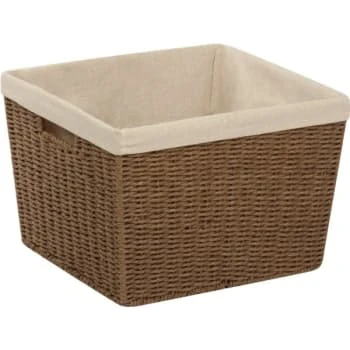 Honey-Can-Do Parchment Cord Basket With Liner Brown 10H X 15W X 13"L 3 Honey-Can-Do Parchment Cord Basket With Liner Brown 10H X 15W X 13"L