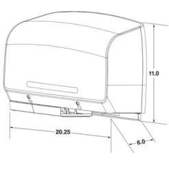 Scott® Pro Jumbo Roll Twin Bathroom Tissue Dispenser, Faux Stainless Steel 12 Scott® Pro Jumbo Roll Twin Bathroom Tissue Dispenser, Faux Stainless Steel -Whirlpool Shop 206164 w DetailedProductView2 Lg