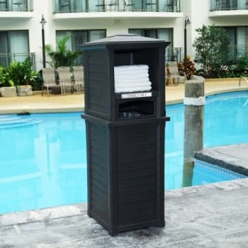 Mayne Lakeland 66 Inch Tall Black Towel Storage Unit 5 Mayne Lakeland 66 Inch Tall Black Towel Storage Unit - Image 3