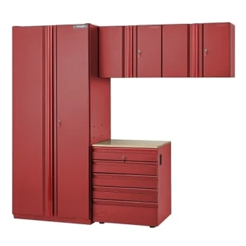 Husky 4-Piece Storage System In Red, 5 Drawer, 92 In. W X 81 In. H X 24 In. D 3 Husky 4-Piece Storage System In Red, 5 Drawer, 92 In. W X 81 In. H X 24 In. D