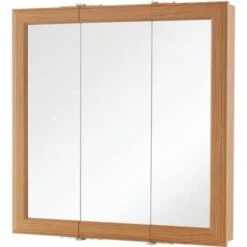 Home Decorators Collection 24" W X 24-3/16" H Bathroom Medicine Cabinet, Oak