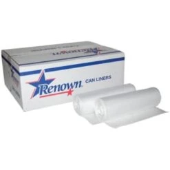 Renown 33 Gallon 0.95 Mil 33 X 39 Inch Natural Can Liner Trash Bags, Case Of 200