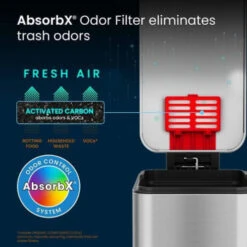 Hls Commercial 3 Gallon Fire Rated Step Trash Can With Odor Filter -Whirlpool Shop 226699 DetailedProductView3 Lg