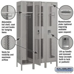 Salsbury Industries® Gray-Single Tier-Vented Metal Locker 6 Feet X 18 Inches 6 Salsbury Industries® Gray-Single Tier-Vented Metal Locker 6 Feet X 18 Inches -Whirlpool Shop 227021 w DetailedProductView1 Lg
