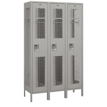 Salsbury Industries® Gray-Single Tier-Vented Metal Locker 6 Feet X 18 Inches 3 Salsbury Industries® Gray-Single Tier-Vented Metal Locker 6 Feet X 18 Inches