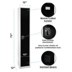 Adir Office 72 In. X 12 In. Steel Single Tier Key Lock Locker Black 17 Adir Office 72 In. X 12 In. Steel Single Tier Key Lock Locker Black -Whirlpool Shop 227157 BottomView Lg