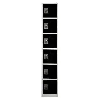 Adir Office 72 In. X 12 In. 6-Compartment Steel Key Lock Locker Black 4 Adir Office 72 In. X 12 In. 6-Compartment Steel Key Lock Locker Black - Image 2