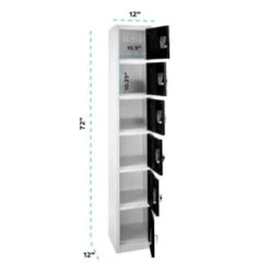 Adir Office 72 In. X 12 In. 6-Compartment Steel Key Lock Locker Black 13 Adir Office 72 In. X 12 In. 6-Compartment Steel Key Lock Locker Black -Whirlpool Shop 227165 LeftView Lg
