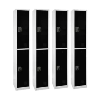 Adir Office 72 In. X 12 In. 2-Compartment Steel Locker Black 3 Adir Office 72 In. X 12 In. 2-Compartment Steel Locker Black