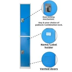 Adir Office 72 In. X 12 In. 2-Compartment Steel Locker Blue -Whirlpool Shop 227172 LeftView Lg