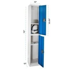 Adir Office 72 In. X 12 In. 2-Compartment Steel Locker Blue -Whirlpool Shop 227172 RightView Lg