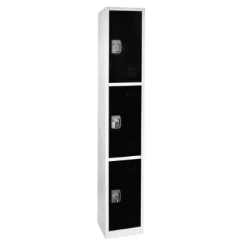 Adir Office 72 In. X 12 In. 3-Compartment Steel Locker Black 4 Adir Office 72 In. X 12 In. 3-Compartment Steel Locker Black - Image 2