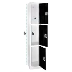 Adir Office 72 In. X 12 In. 3-Compartment Steel Locker Black 12 Adir Office 72 In. X 12 In. 3-Compartment Steel Locker Black -Whirlpool Shop 227179 RightView Lg