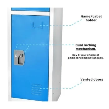 Adir Office 72 In. X 12 In. 3-Compartment Steel Locker Blue 7 Adir Office 72 In. X 12 In. 3-Compartment Steel Locker Blue - Image 5