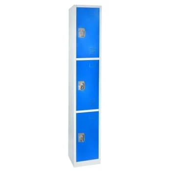 Adir Office 72 In. X 12 In. 3-Compartment Steel Locker Blue 4 Adir Office 72 In. X 12 In. 3-Compartment Steel Locker Blue - Image 2
