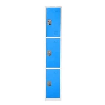 Adir Office 72 In. X 12 In. 3-Compartment Steel Locker Blue 6 Adir Office 72 In. X 12 In. 3-Compartment Steel Locker Blue - Image 4