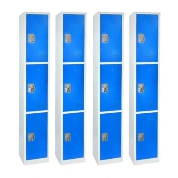 Adir Office 72 In. X 12 In. 3-Compartment Steel Locker Blue 3 Adir Office 72 In. X 12 In. 3-Compartment Steel Locker Blue