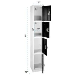 Adir Office 72 In. X 12 In. 4-Compartment Steel Locker Black -Whirlpool Shop 227187 RightView Lg