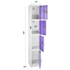 Adir Office 72 In. X 12 In. 4-Compartment Steel Locker Purple -Whirlpool Shop 227191 RightView Lg