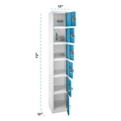 Adir Office 72 In. X 12 In. 6-Compartment Steel Locker Blu 16 Adir Office 72 In. X 12 In. 6-Compartment Steel Locker Blu -Whirlpool Shop 227193 BackView Lg