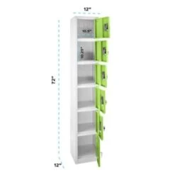 Adir Office 72 In. X 12 In. 6-Compartment Steel Locker Grn -Whirlpool Shop 227195 LeftView Lg