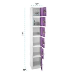 Adir Office 72 In. X 12 In. 6-Compartment Steel Locker Ppl -Whirlpool Shop 227197 LeftView Lg