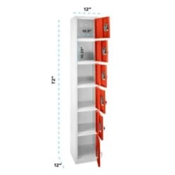 Adir Office 72 In. X 12 In. 6-Compartment Steel Locker Red 16 Adir Office 72 In. X 12 In. 6-Compartment Steel Locker Red -Whirlpool Shop 227200 BackView Lg