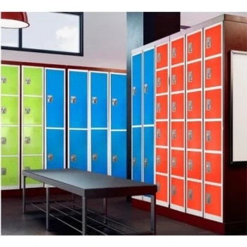 Adir Office 72 In. X 12 In. 6-Compartment Steel Locker Red 12 Adir Office 72 In. X 12 In. 6-Compartment Steel Locker Red - Image 10