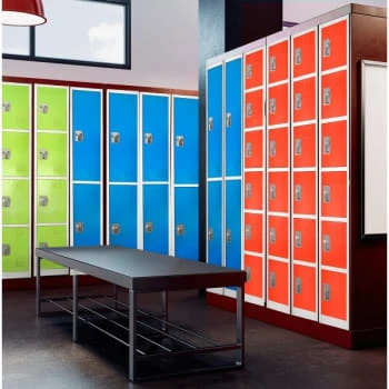 Adir Office 72 In. X 12 In. 6-Compartment Steel Locker Red 8 Adir Office 72 In. X 12 In. 6-Compartment Steel Locker Red - Image 6
