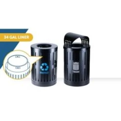 Commercial Zone Parkview Dualcoat Recycling 34-Gal Round Open-Top Blue Logo -Whirlpool Shop 229214 DetailedProductView7 Lg