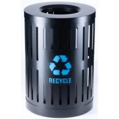 Commercial Zone Parkview Dualcoat Recycling 34-Gal Round Open-Top Blue Logo