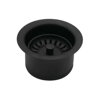 Westbrass 4-1/4" Brass Extra-Deep Disposal Flange And Stopper In Matte Black 4 Westbrass 4-1/4" Brass Extra-Deep Disposal Flange And Stopper In Matte Black - Image 2