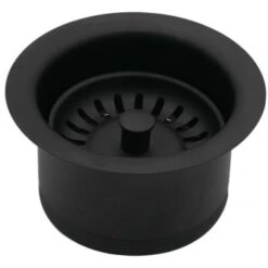 Westbrass 4-1/4" Brass Extra-Deep Disposal Flange And Stopper In Matte Black