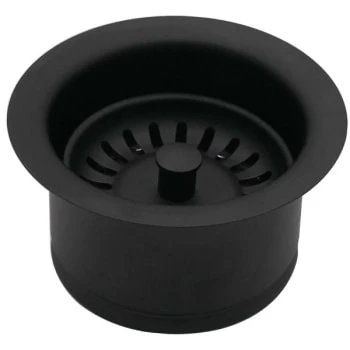 Westbrass 4-1/4" Brass Extra-Deep Disposal Flange And Stopper In Matte Black 3 Westbrass 4-1/4" Brass Extra-Deep Disposal Flange And Stopper In Matte Black