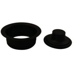 Westbrass 4-1/4" 3-Bolt Mount Waste Disposal Flange And Stopper Matte Black -Whirlpool Shop 230576 DetailedProductView1 Lg
