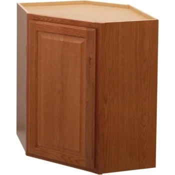 Hampton Bay Hampton Assembled 24x30x12" Diagonal Corner Kitchen Cabinet Med Oak 3 Hampton Bay Hampton Assembled 24x30x12" Diagonal Corner Kitchen Cabinet Med Oak