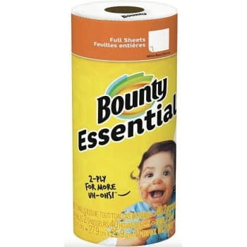 Bounty Essentials White Paper Towel Roll (40 Sheets Per Roll), Case Of 30 3 Bounty Essentials White Paper Towel Roll (40 Sheets Per Roll), Case Of 30