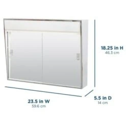 Zenith 24.38 In. X 19.5 In. Lighted Sliding Door Surface-Mount Medicine Cabinet In Chrome 8 Zenith 24.38 In. X 19.5 In. Lighted Sliding Door Surface-Mount Medicine Cabinet In Chrome -Whirlpool Shop 245816 DetailedProductView3 Lg