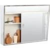 Zenith 24.38 In. X 19.5 In. Lighted Sliding Door Surface-Mount Medicine Cabinet In Chrome -Whirlpool Shop 245816 MainProductImage Lg