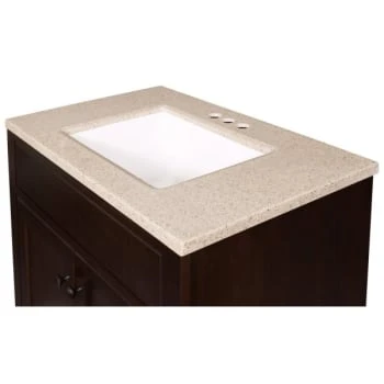 Glacier Bay Modular 30.5 In. W Bath Vanity In Java With Solid Surface Vanity Top In Cappuccino With White Sink 6 Glacier Bay Modular 30.5 In. W Bath Vanity In Java With Solid Surface Vanity Top In Cappuccino With White Sink - Image 4