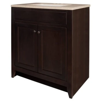 Glacier Bay Modular 30.5 In. W Bath Vanity In Java With Solid Surface Vanity Top In Cappuccino With White Sink 7 Glacier Bay Modular 30.5 In. W Bath Vanity In Java With Solid Surface Vanity Top In Cappuccino With White Sink - Image 5