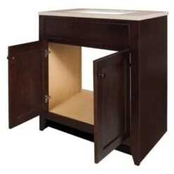 Glacier Bay Modular 30.5 In. W Bath Vanity In Java With Solid Surface Vanity Top In Cappuccino With White Sink 20 Glacier Bay Modular 30.5 In. W Bath Vanity In Java With Solid Surface Vanity Top In Cappuccino With White Sink -Whirlpool Shop 246101 DetailedProductView5 Lg