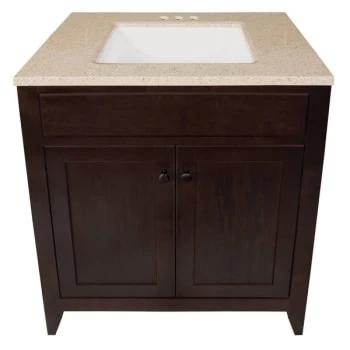 Glacier Bay Modular 30.5 In. W Bath Vanity In Java With Solid Surface Vanity Top In Cappuccino With White Sink 10 Glacier Bay Modular 30.5 In. W Bath Vanity In Java With Solid Surface Vanity Top In Cappuccino With White Sink - Image 8