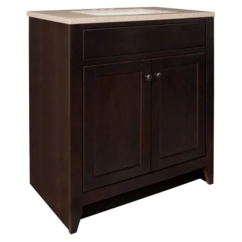 Glacier Bay Modular 30.5 In. W Bath Vanity In Java With Solid Surface Vanity Top In Cappuccino With White Sink 12 Glacier Bay Modular 30.5 In. W Bath Vanity In Java With Solid Surface Vanity Top In Cappuccino With White Sink - Image 10