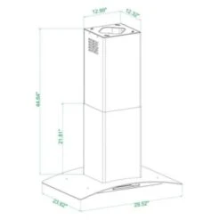 Winflo 30" Touch Sensor Control Stainless Steel Glass Island Range Hood -Whirlpool Shop 252242 w DetailedProductView4 Lg