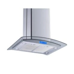 Winflo 30" Touch Sensor Control Stainless Steel Glass Island Range Hood -Whirlpool Shop 252242 w LeftView Lg