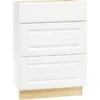 Hampton Bay Satin White Raised Panel Kitche Drawer Base W/glides 24 X 34.5 X 24"