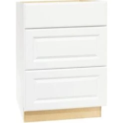 Hampton Bay Satin White Raised Panel Kitche Drawer Base W/glides 24 X 34.5 X 24"